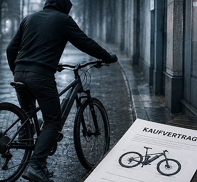 31-Jähriger erbeutete über 14'000 Franken mit vermeintlich gestohlenen Velos. Bild: KI-generiert.