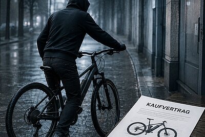 31-Jähriger erbeutete über 14'000 Franken mit vermeintlich gestohlenen Velos. Bild: KI-generiert.