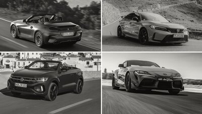 BMW Z4, Honda Civic Type R, VW T-Roc Cabrio, Toyota Supra