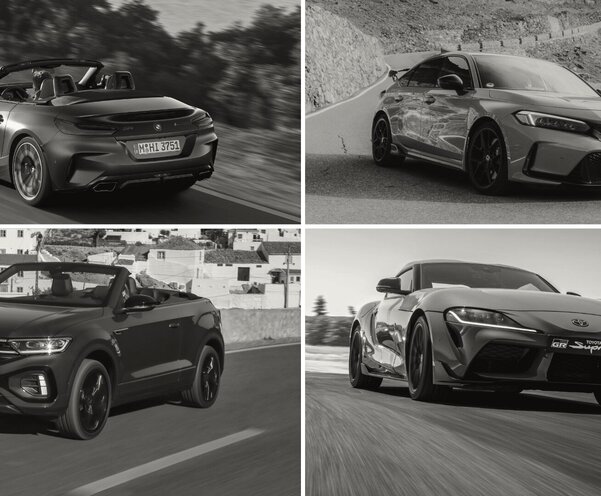 BMW Z4, Honda Civic Type R, VW T-Roc Cabrio, Toyota Supra