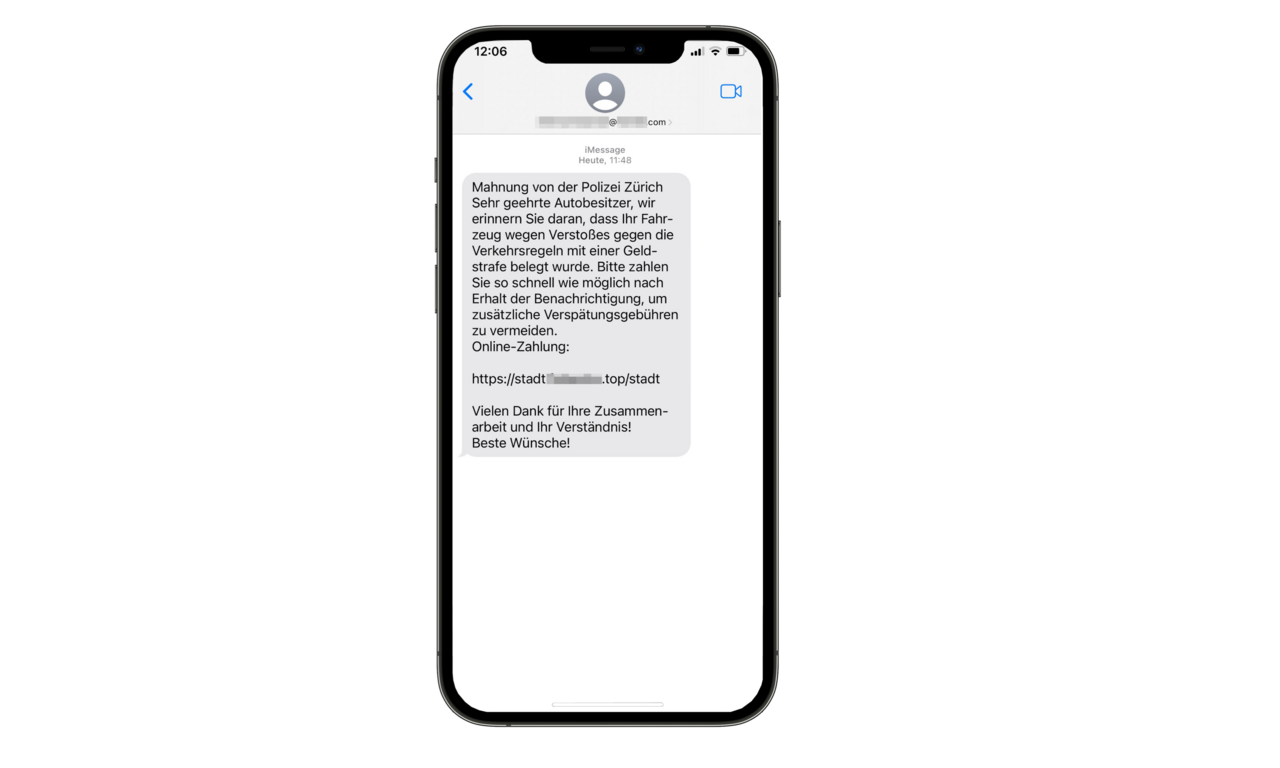 Screenshot Betrugs-SMS