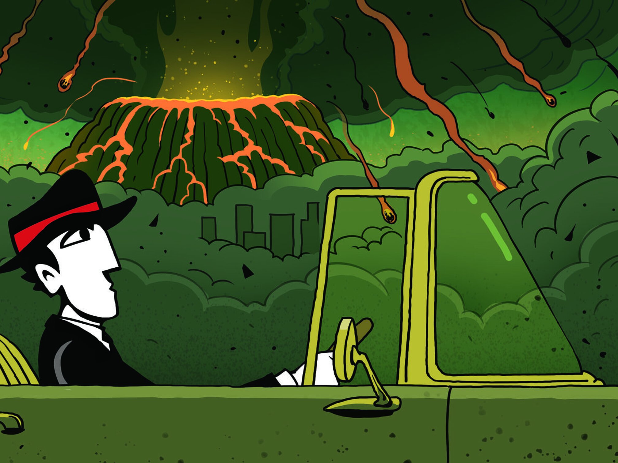 Illustration Weltuntergang durch Supervulkane
