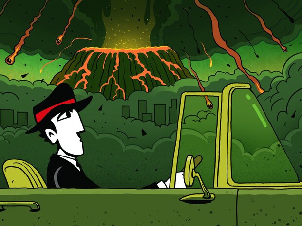 Illustration Weltuntergang durch Supervulkane