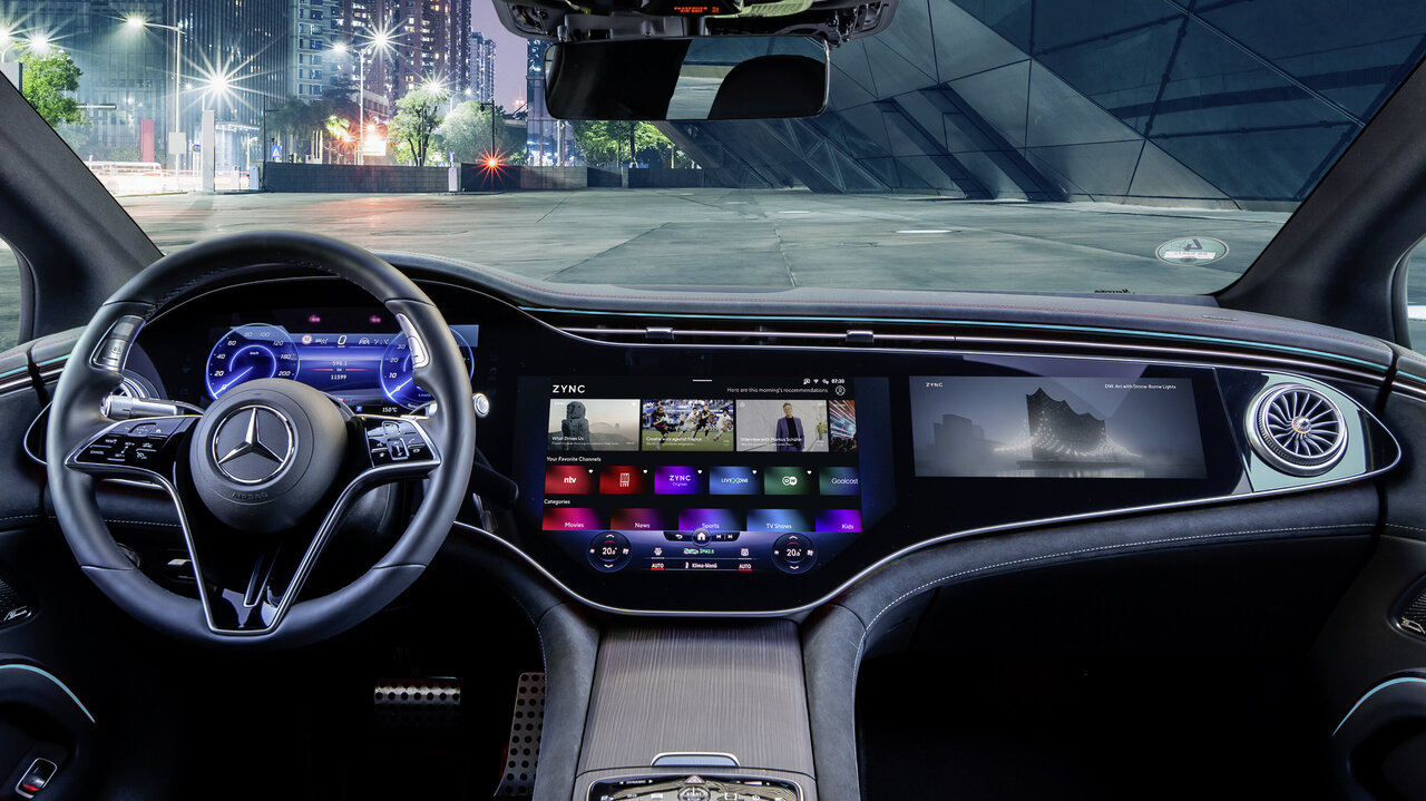 Hyperscreen in einem Mercedes