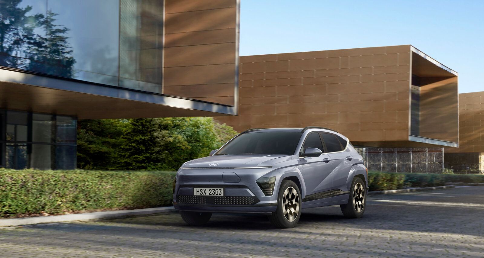 Hyundai Kona von vorne in der Stadt