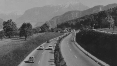 Die erste Schweizer Autobahn zwischen Luzern und Ennethorw