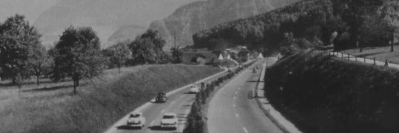 Die erste Schweizer Autobahn zwischen Luzern und Ennethorw