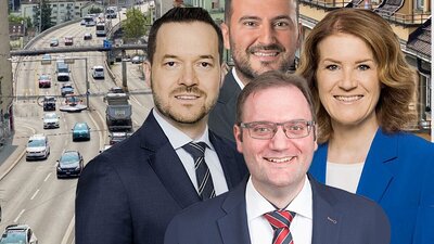 Bürgerliche Politiker in der Stadt Zürich sprechen über ihre Ziele im Kampf gegen die links-grüne Verkehrspolitik. Bild: STREETLIFE, SVP Stadt Zürich, Zürcher Gemeinderat, Die Mitte Stadt Zürich