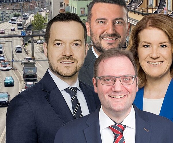 Bürgerliche Politiker in der Stadt Zürich sprechen über ihre Ziele im Kampf gegen die links-grüne Verkehrspolitik. Bild: STREETLIFE, SVP Stadt Zürich, Zürcher Gemeinderat, Die Mitte Stadt Zürich