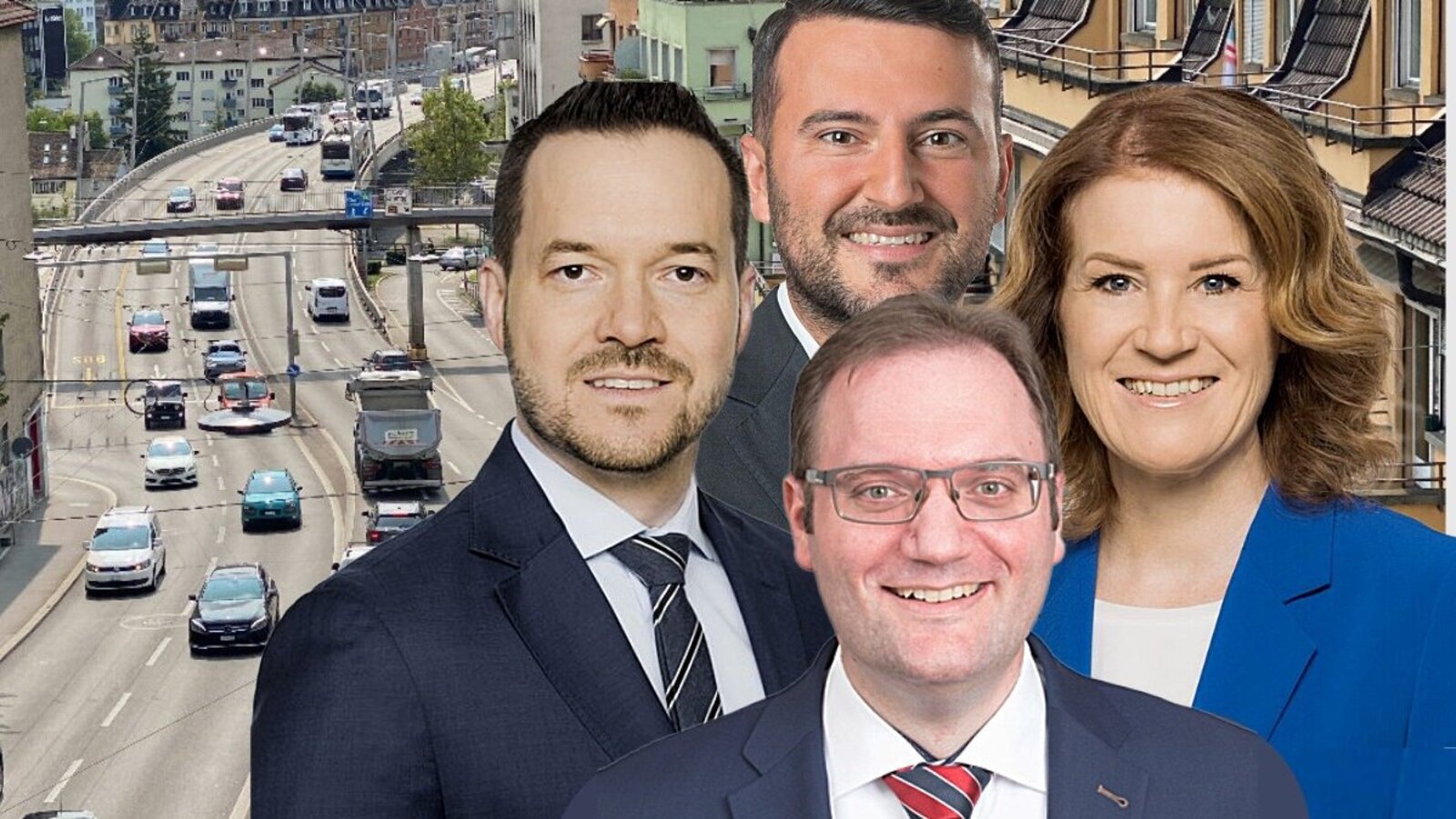 Bürgerliche Politiker in der Stadt Zürich sprechen über ihre Ziele im Kampf gegen die links-grüne Verkehrspolitik. Bild: STREETLIFE, SVP Stadt Zürich, Zürcher Gemeinderat, Die Mitte Stadt Zürich