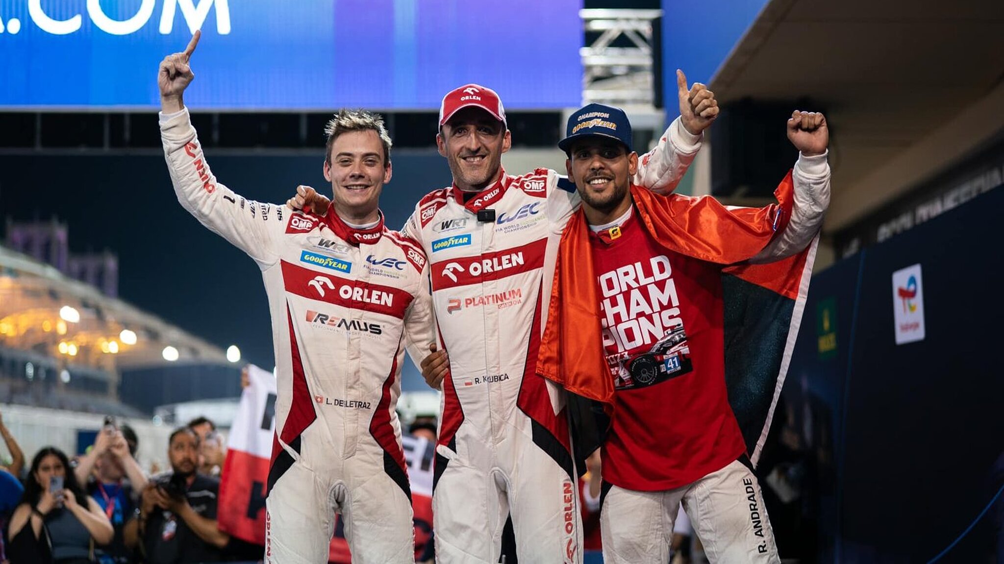 Louis Deléetraz mit seine Teamkollegen Robert Kubica und Ruid Andrade