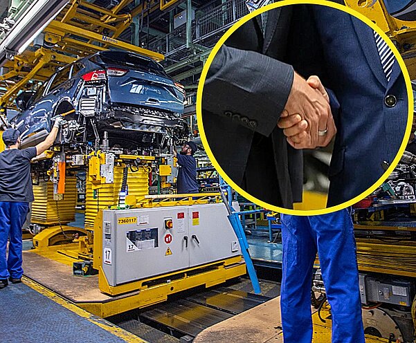 Ein Handschlag, der die Kooperation zwischen Ford Europa und der Geely-Gruppe im Werk in Valencia besiegelt. Bilder: fromtheroad.ford.com