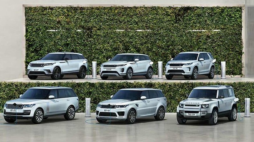 Eine Flotte von Land Rover SUV