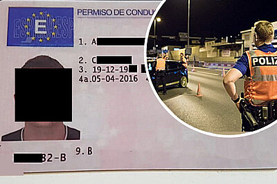 Bei einer Polizeikontrolle in Winterthur präsentierte der 28-jährige Dachdecker einen gefälschten spanischen Führerausweis. Bildmontage Symbolbild: STREETLiFE, Polizei Luzern