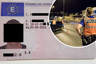 Bei einer Polizeikontrolle in Winterthur präsentierte der 28-jährige Dachdecker einen gefälschten spanischen Führerausweis. Bildmontage Symbolbild: STREETLiFE, Polizei Luzern