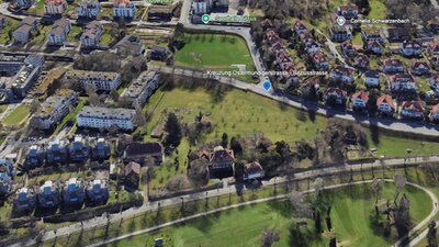 Google Earth 3D Sicht auf den Standort des Angriffs