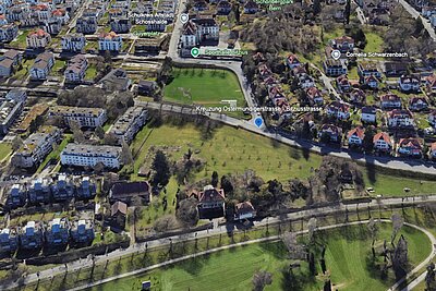 Google Earth 3D Sicht auf den Standort des Angriffs