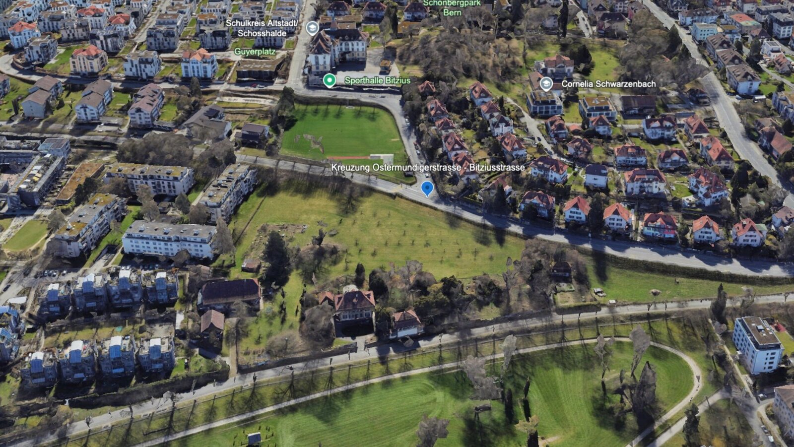 Google Earth 3D Sicht auf den Standort des Angriffs