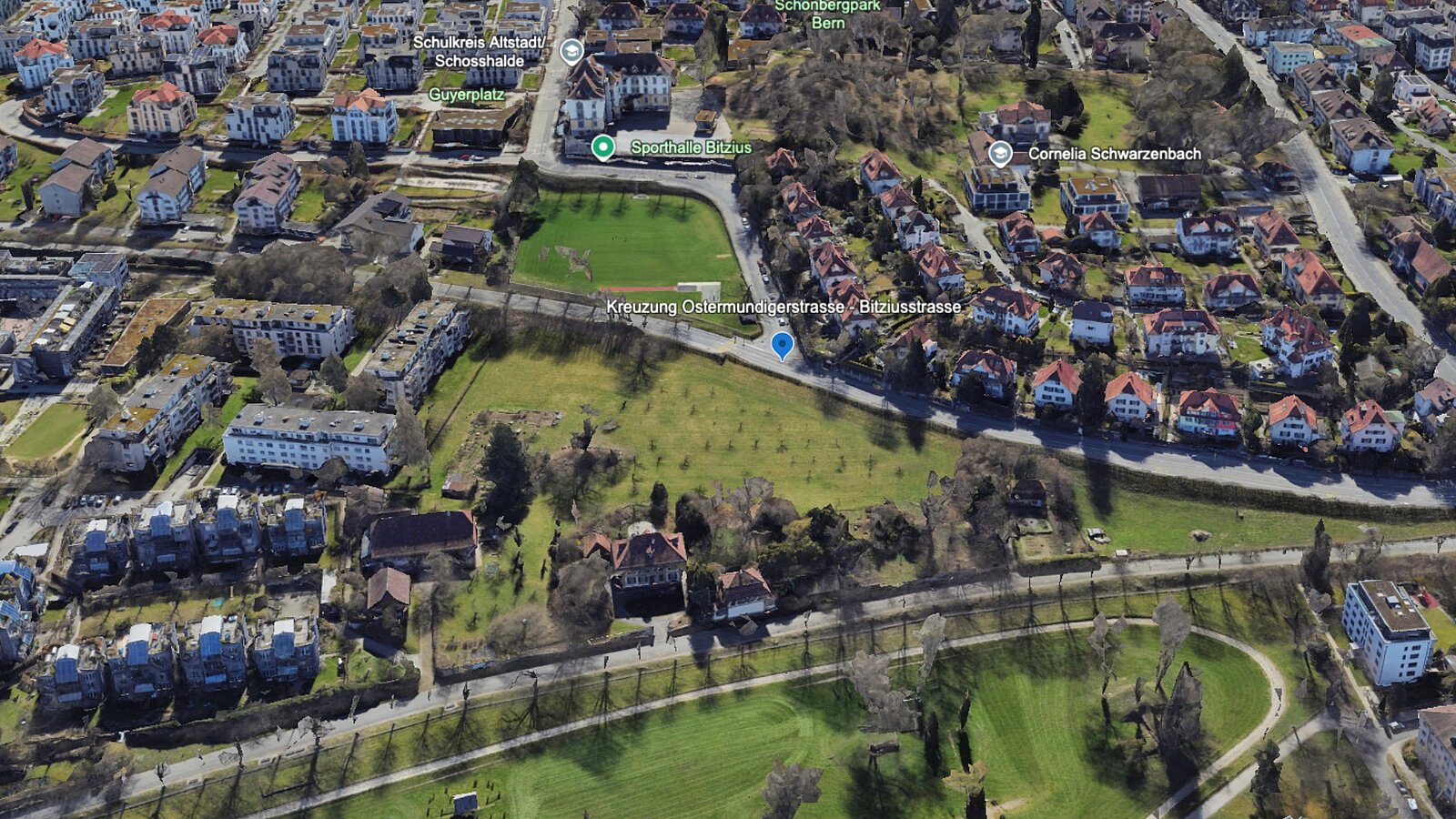 Google Earth 3D Sicht auf den Standort des Angriffs