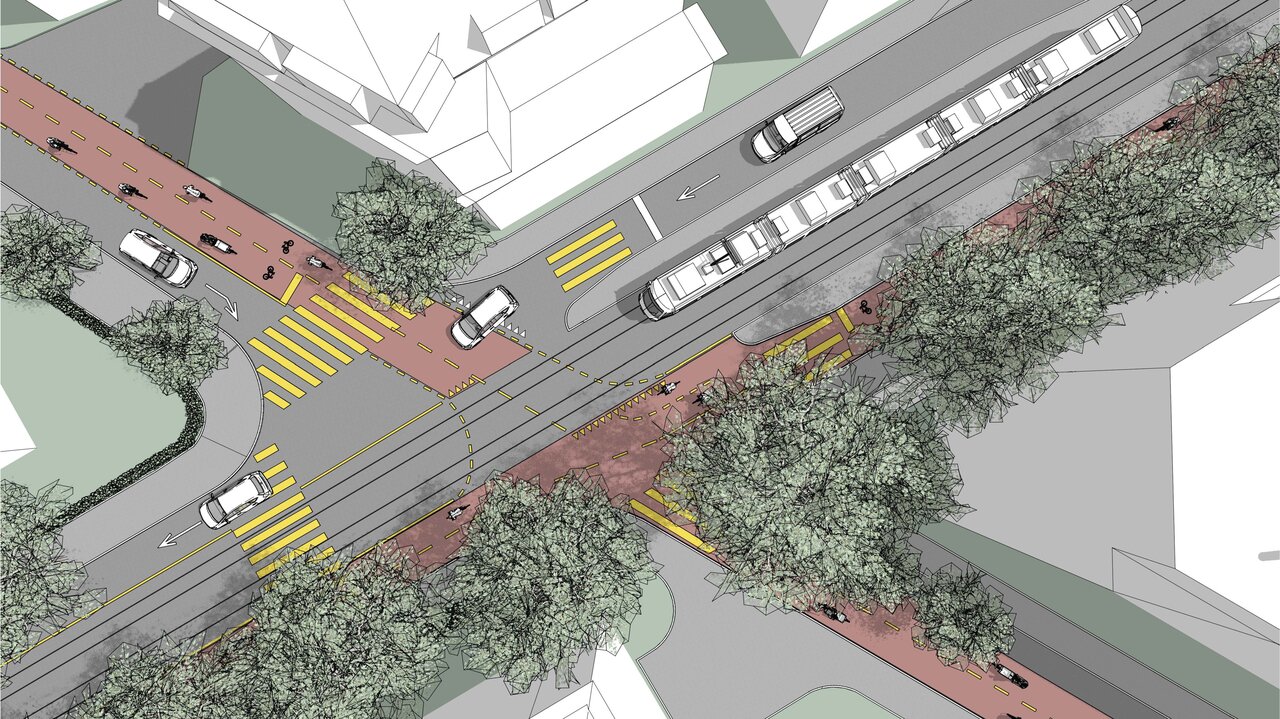 Visualisierung der Kreuzung Winterthurerstrasse/Letzistrasse.
