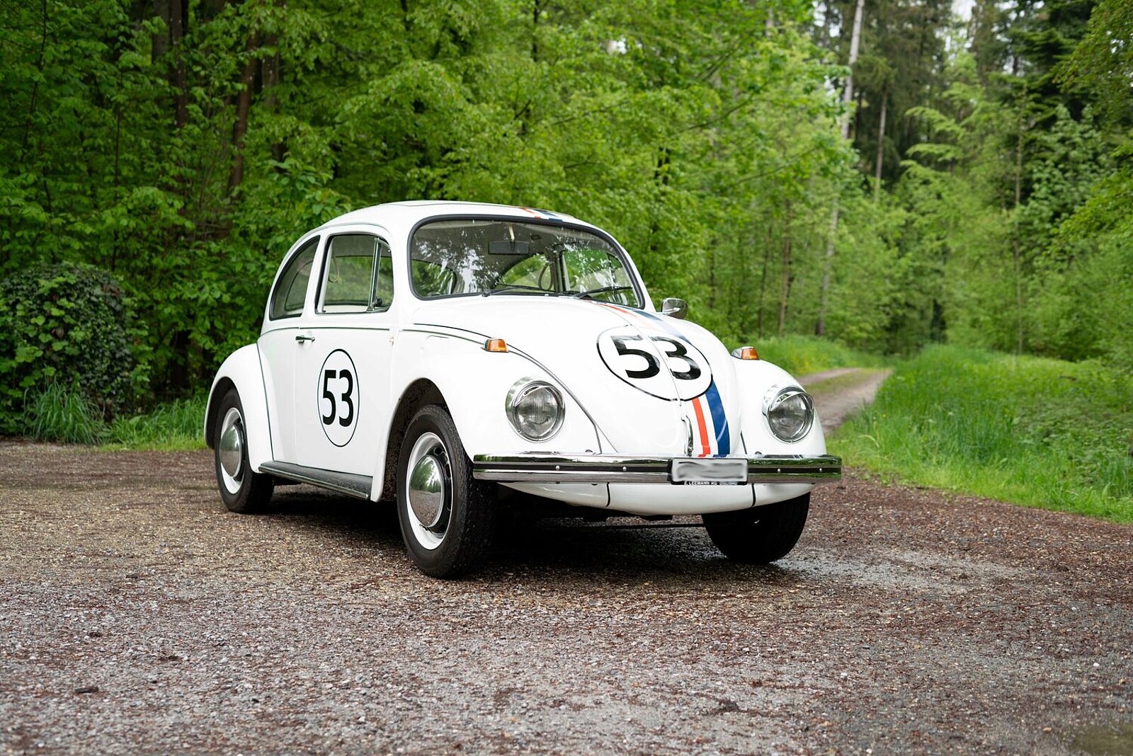 VW Käfer im Herbie Design mit Nummer 53 auf der Front