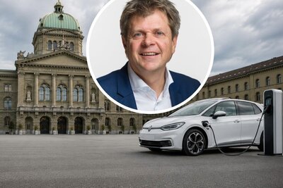 Jürg Grossen, GLP-Nationalrat, fordert Massnahmen für eine bessere regulierung des Occasion-E-Auto-Markts. Bild: parlament.ch, KI generiert