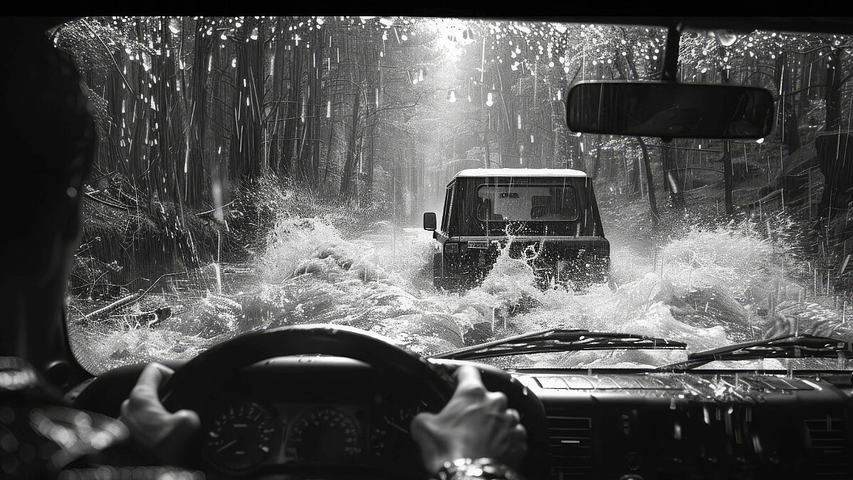 Normalerweise sollte man mit dem Auto nicht durch Wasser fahren, das höher als 20 bis 25 Zentimeter steht. Bild: Freepik