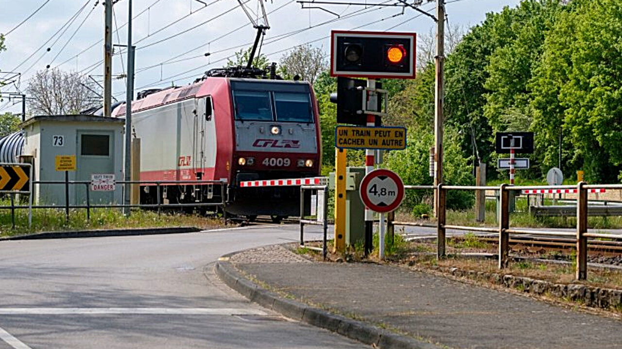 Lösung: Vor einem Bahnübergang mit Schranke kann ein solches Verkehrsschild stehen. Bild: CFL Blog