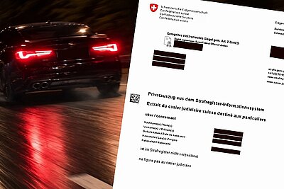 Wer rast und erwischt wird, muss mit einem Eintrag im Strafregister rechnen. Bild: Zvg, KI generiert
