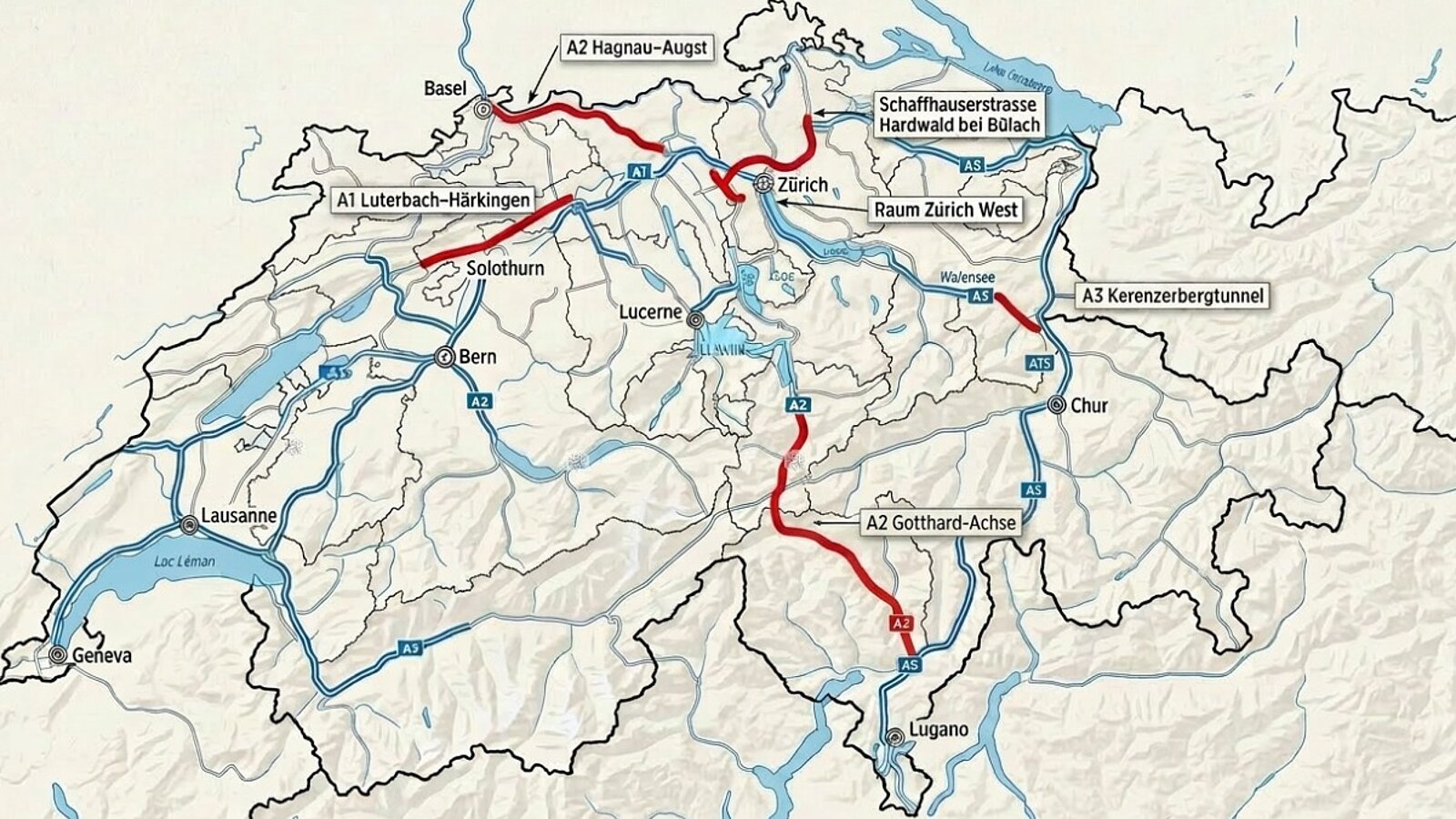 Sommer Baustellen Schweiz Karte