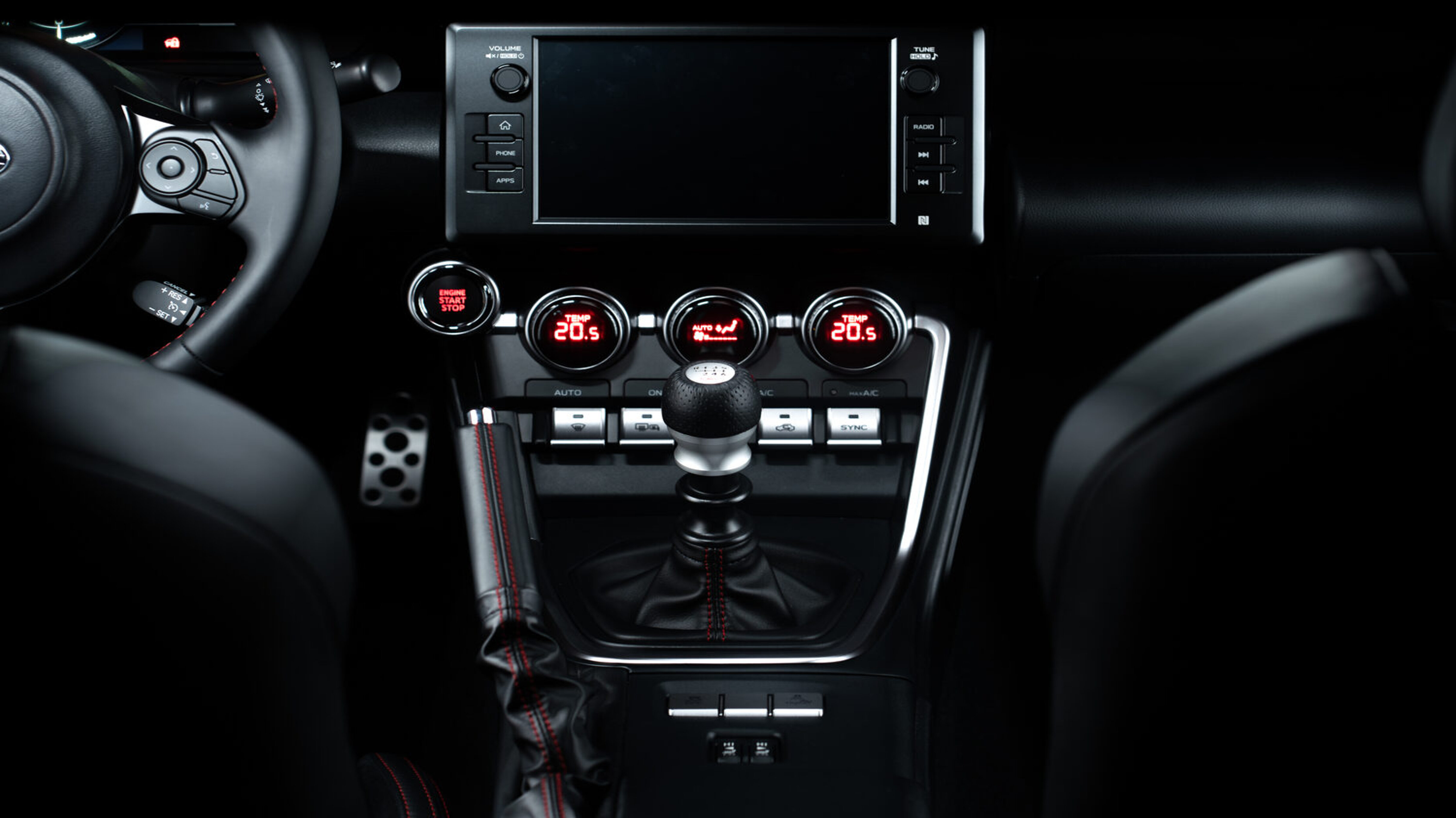 Mittelkonsole des Subaru BRZ