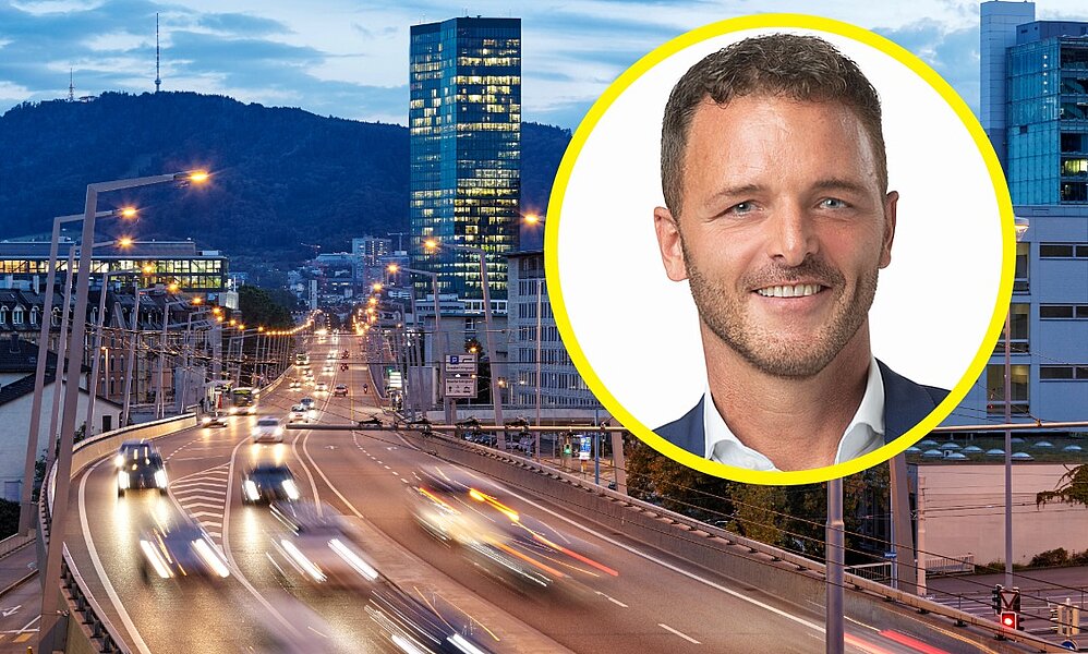 FDP-Politiker Marc Bourgeois sieht den Verkehrsfluss in Zürich durch den Zürcher Richtplan bedroht. Der Richtplan befindet sich derzeit in der Vernehmlassung. Bild: Adobe Stocks, Zürcher Kantonsrat
