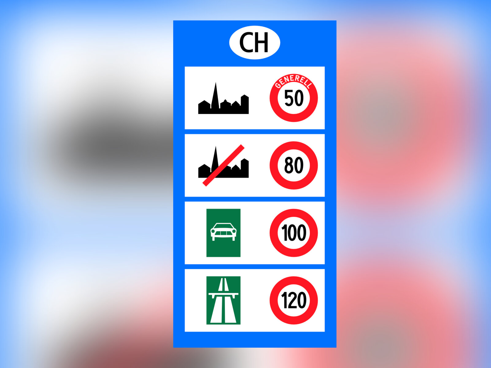 Verkehrstafel Landeseintritt Schweiz