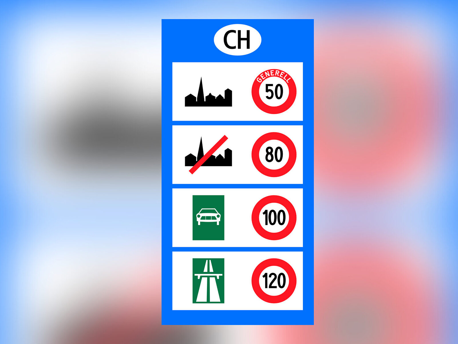 Verkehrstafel Landeseintritt Schweiz