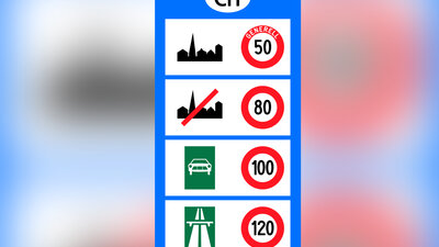Verkehrstafel Landeseintritt Schweiz