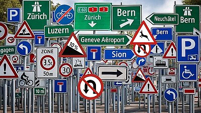 Ab 1. Juli 2026 tritt eine Teilrevision der Signalisationsverordnung in Kraft. Bild: KI generiert