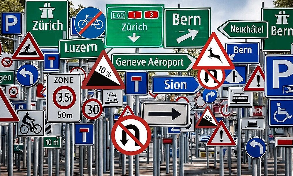 Ab 1. Juli 2026 tritt eine Teilrevision der Signalisationsverordnung in Kraft. Bild: KI generiert