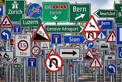 Ab 1. Juli 2026 tritt eine Teilrevision der Signalisationsverordnung in Kraft. Bild: KI generiert