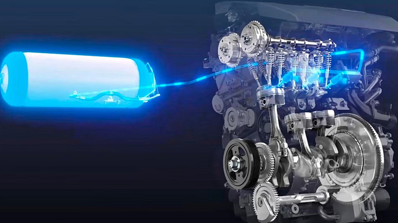 Im Gegensatz zu Fahrzeugen mit Brennstoffzelle, die wie beim Toyota Mirai Wasserstoff in elektrische Energie umwandelt und damit einen Elektromotor antreibt, nutzt der wasserstoffbetriebene Corolla Cross H2 Concept die bestehenden Technologien der Verbrennungsmotoren. Bild: Toyota