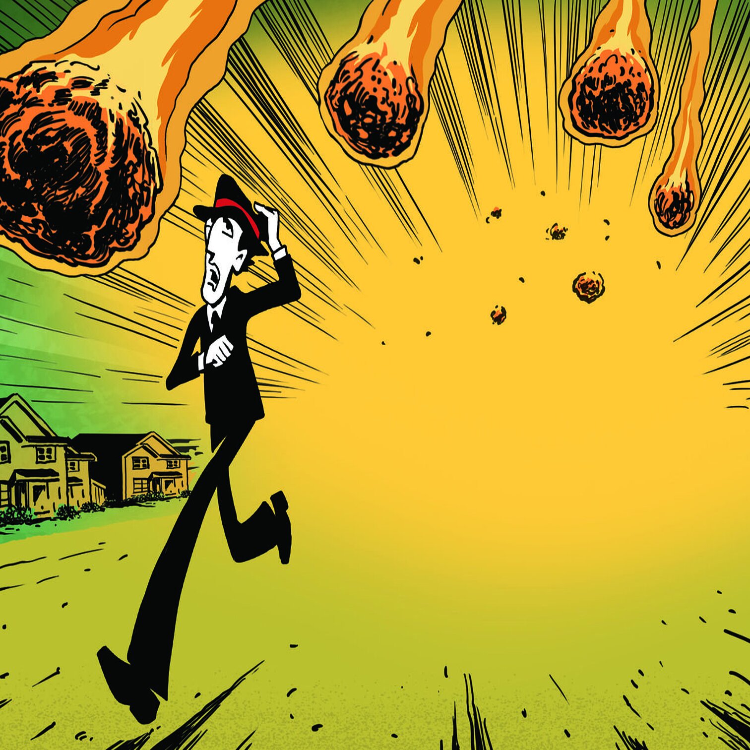 Illustration Weltuntergang durch Asteroiden