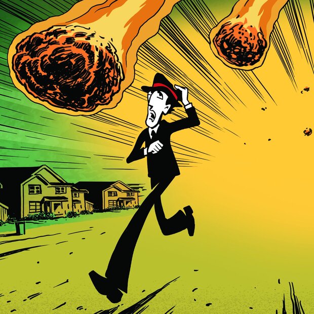 Illustration Weltuntergang durch Asteroiden