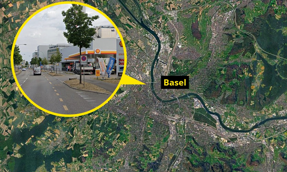 Zum Raubversuch kam es an einer Tankstelle in Basel. Bild: Google Maps