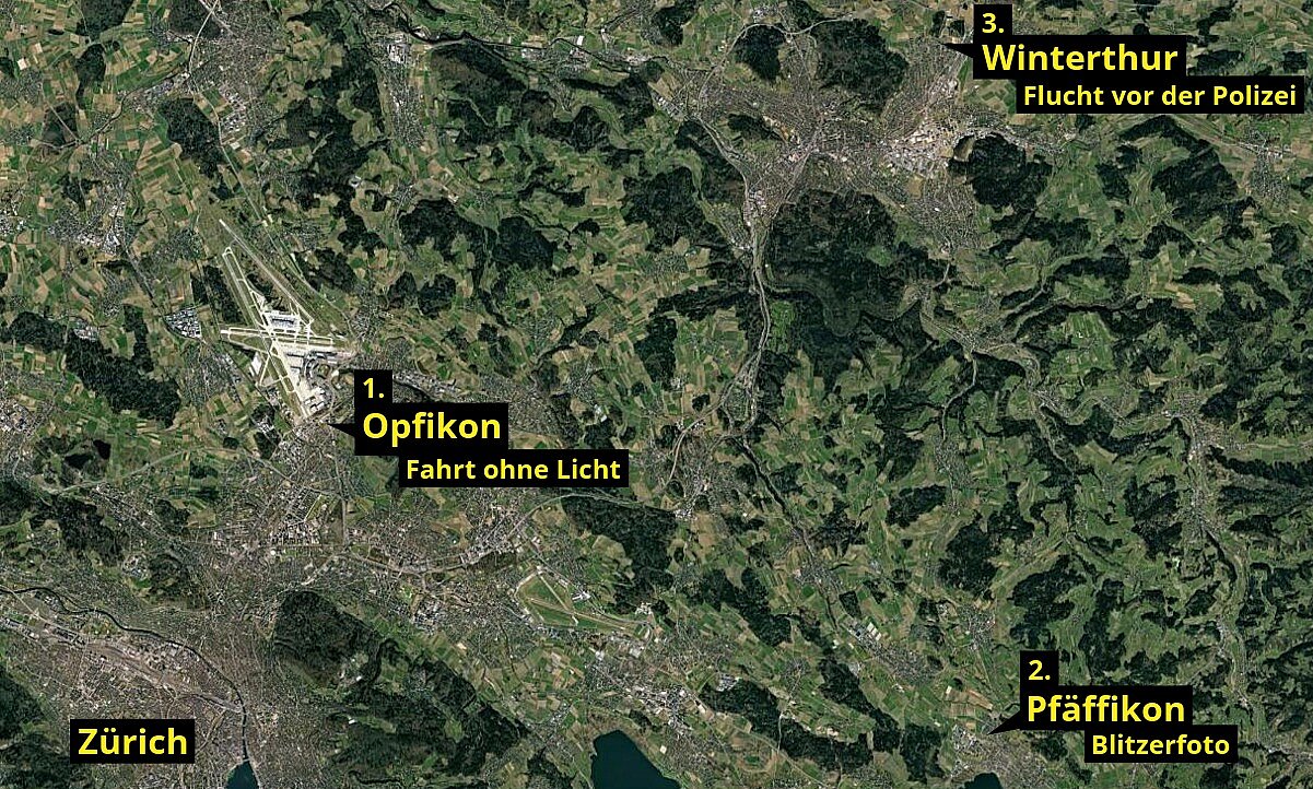Innerhalb weniger Wochen von fünf Monaten wurde der Beschuldigte drei Mal am Steuer eines Autos erwischt, obwohl er seit 2021 keinen gültigen Führerausweis mehr besitzt. Bild: Google Maps, STREETLIFE