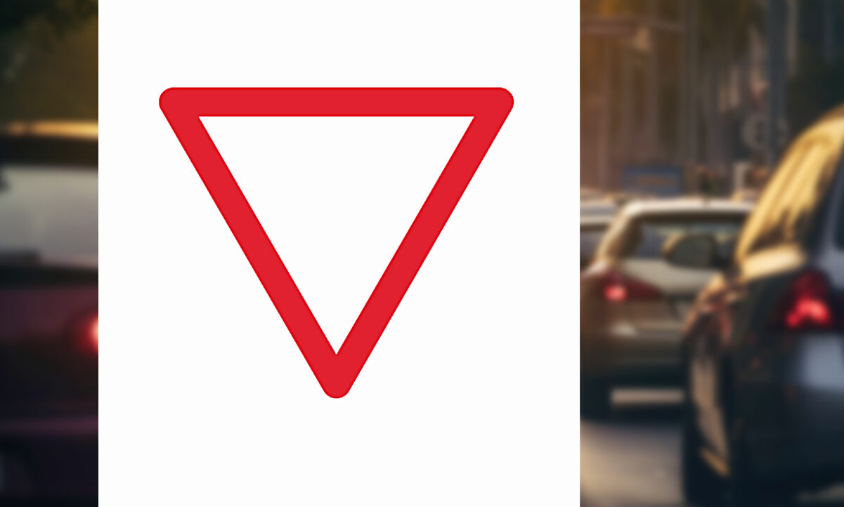 Hier steht das Dreieck auf dem Kopf. Das Verkehrsschild «Kein Vortritt». Bild: Freepik, SSV