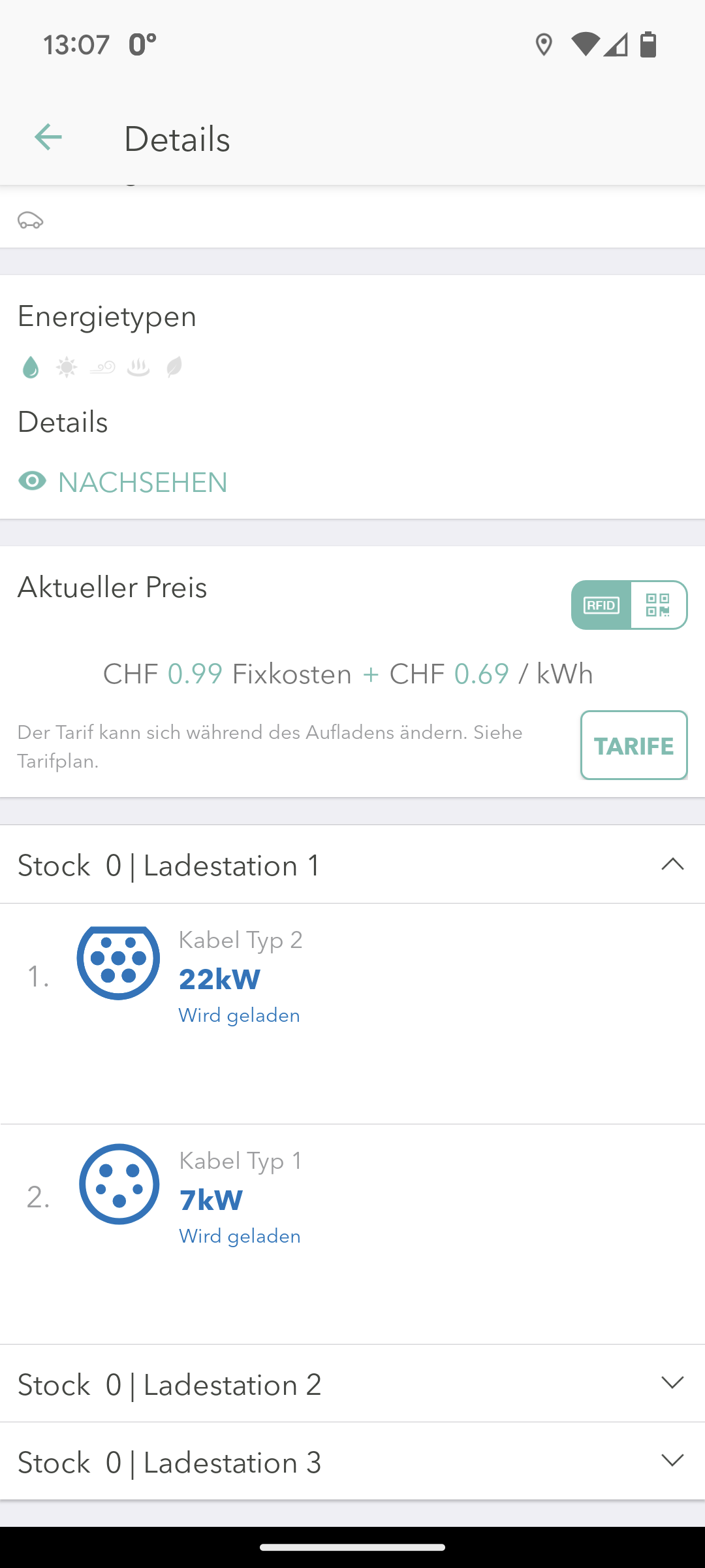 Screenshot EV Pass App