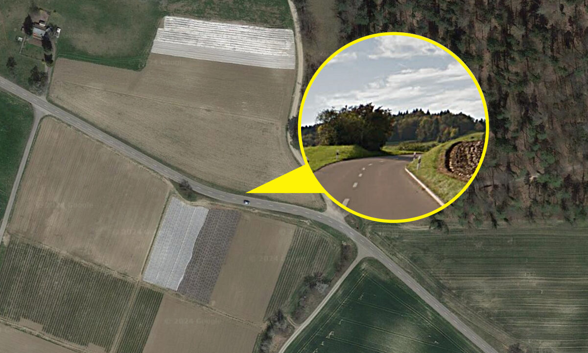 Auf dieser Strecke verlor der 20-Jährige mit 72 Stundenkilometern zu viel in der leichten Linkskurve die Kontrolle über sein Fahrzeug. Bild: Google maps, STREETLIFE