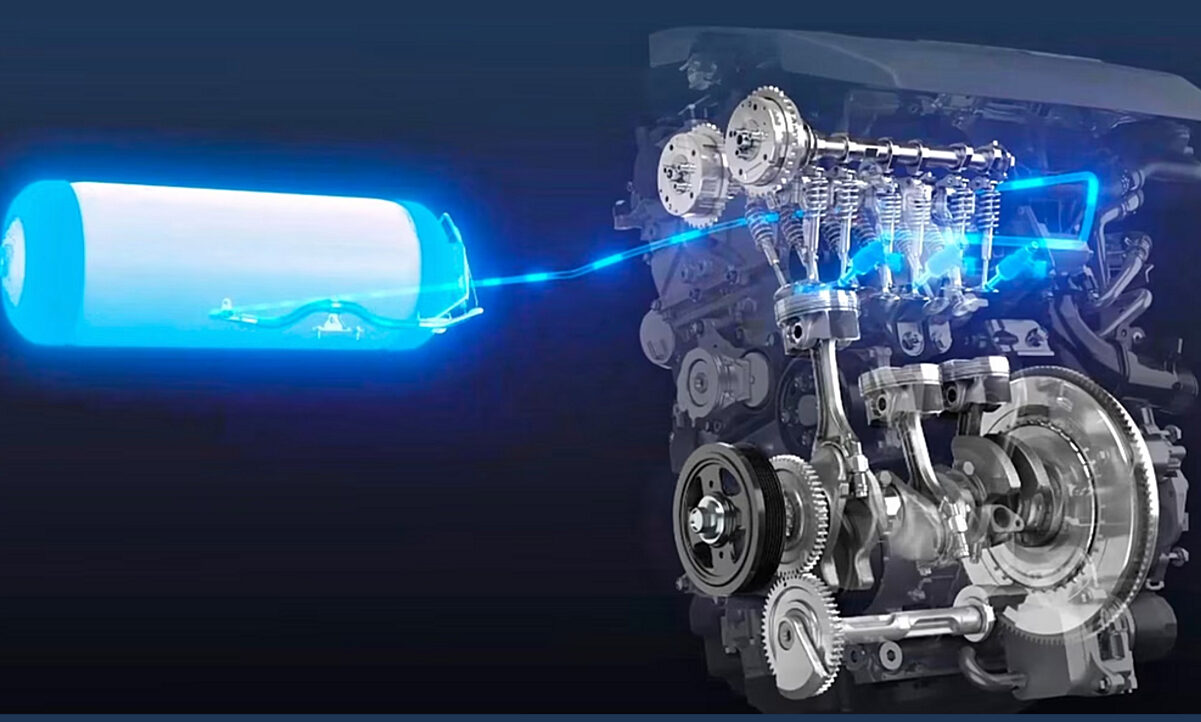 Im Gegensatz zu Fahrzeugen mit Brennstoffzelle, die wie beim Toyota Mirai Wasserstoff in elektrische Energie umwandelt und damit einen Elektromotor antreibt, nutzt der wasserstoffbetriebene Corolla Cross H2 Concept die bestehenden Technologien der Verbrennungsmotoren. Bild: Toyota