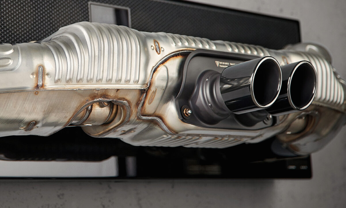 Die Original-Auspuff-Anlage als Soundsystem. Bild: Porsche 911 Soundbar Pro Ltd.