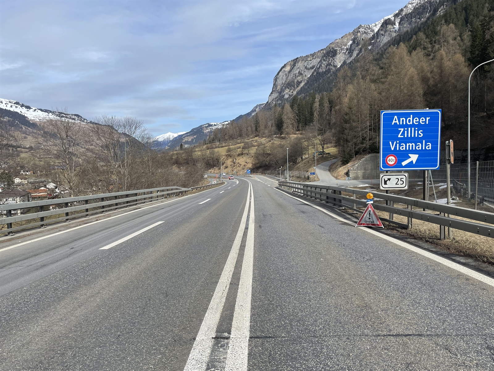 Ausfahrt Andeer auf der A13