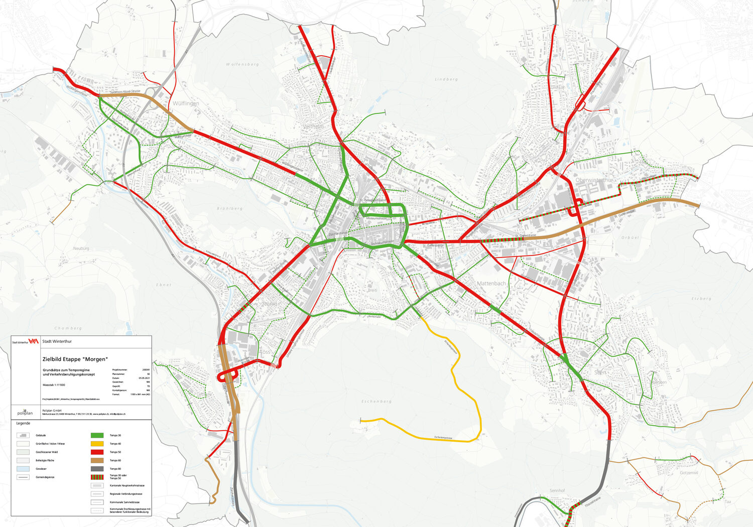 Tempo 30 in der Stadt Winterthur bis 2025